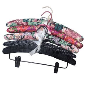 Vintage Hangers Satin Padded  Dark Floral Romantic Goth Boudoir Boutique Closet